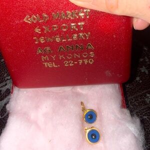 18k gold evil eye 2 charms